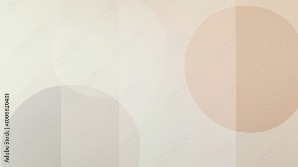 Poster modern and elegant background with overlapping circles in soft pastel tones, creating a tranquil and