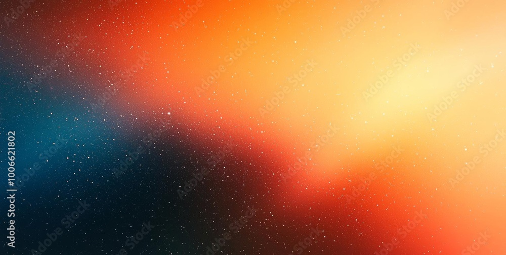 Wall mural hyber realistic photo of teal orange black color gradient background, grainy texture effect, poster 