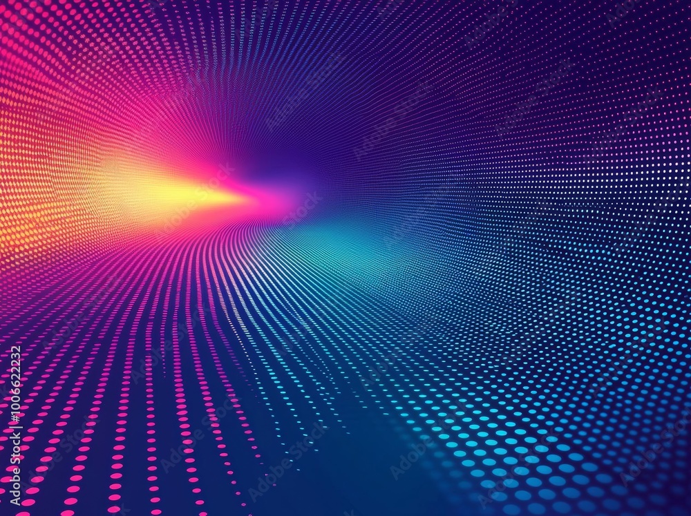 Poster hyber realistic photo of vector halftone gradient effect. vibrant abstract background. retro 80's st