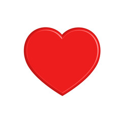 Valentine red heart icon. Isolated on white background