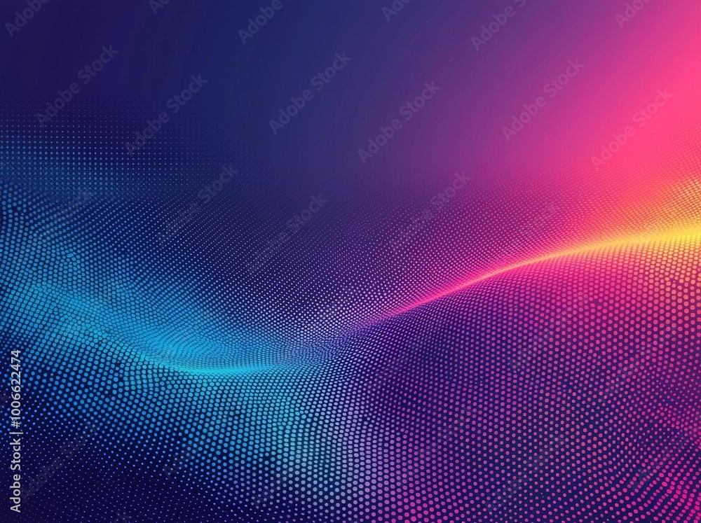 Poster hyber realistic photo of vector halftone gradient effect. vibrant abstract background. retro 80's st