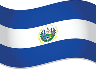 El Salvador Country Flag Waving 3D Style