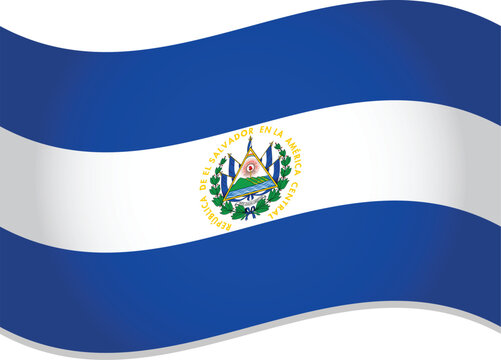 El Salvador Country Flag Waving 3D Style