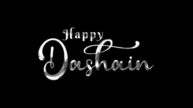 Happy Dashain Text Animation on Silver Color. Great for Happy Dashain Celebrations, for banner, social media feed wallpaper stories.