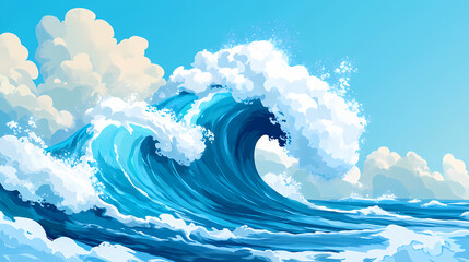 A tidal wave seething and full of foam img. Tidal Wave. Illustration