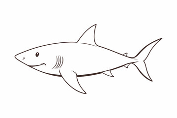 Fototapeta premium Shark Line Art Design for Coloring Stunning Vector Illustration for Creative Relaxation and Artistic Expression 