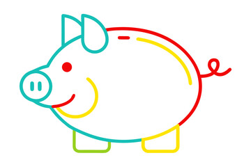 Creative Vector Illustration of a Piggy Bank Showcasing Wealth and Prosperity
