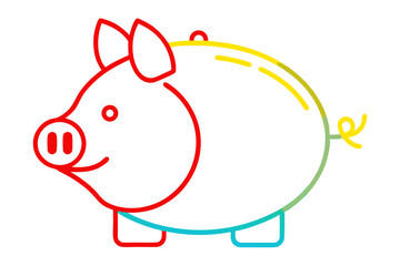 Vector Illustration of a Piggy Bank Filled with Coins and Financial Growth Symbols
