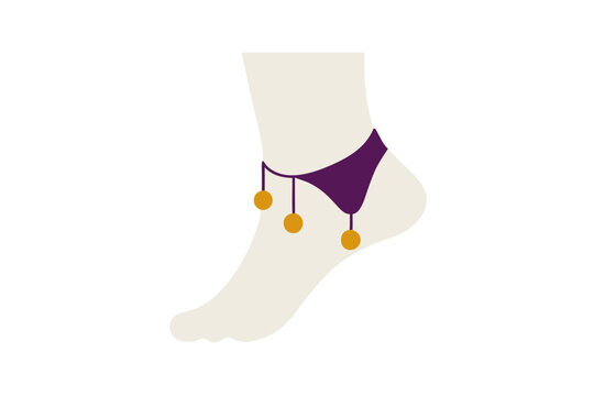 recommend clip art: Outline Your Style with Minimalist Anklet Featuring Tiny Dangling Charms in Vector Design
                    
