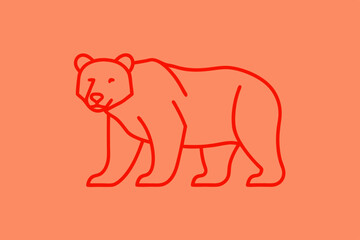 Explore the Charm of Bear with Outline Vector Illustration for Graphic Design Projects

