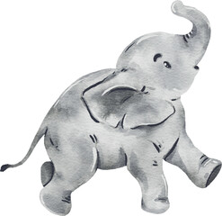 Cute Baby Elephant watercolor illustration