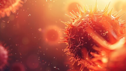 virus cluster floating in a sterile environment