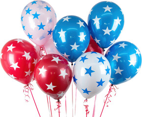 Red, white, & blue balloons