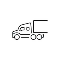 Delivery truck linear icon. Line customizable illustration. Contour symbol. Vector isolated outline drawing. Editable stroke