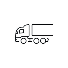 Delivery truck linear icon. Line customizable illustration. Contour symbol. Vector isolated outline drawing. Editable stroke