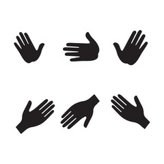Hands silhouette icon vector on a white background