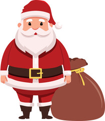 anta claus with a bag r isolated ai generative
