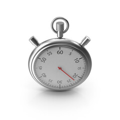 3d yellow stopwatch on white background