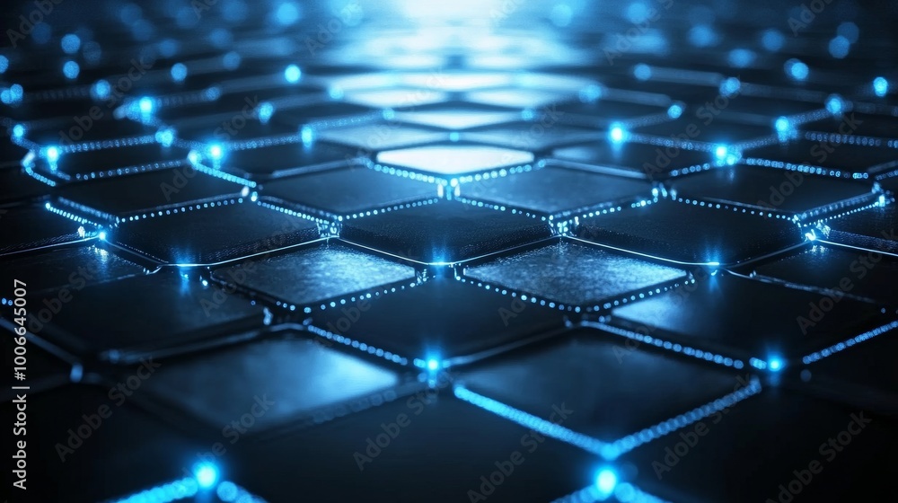 Poster the hexagonal pattern is a futuristic surface concept with futuristic elements. sci-fi technology ba