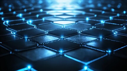 Obraz premium The hexagonal pattern is a futuristic surface concept with futuristic elements. Sci-fi technology background.