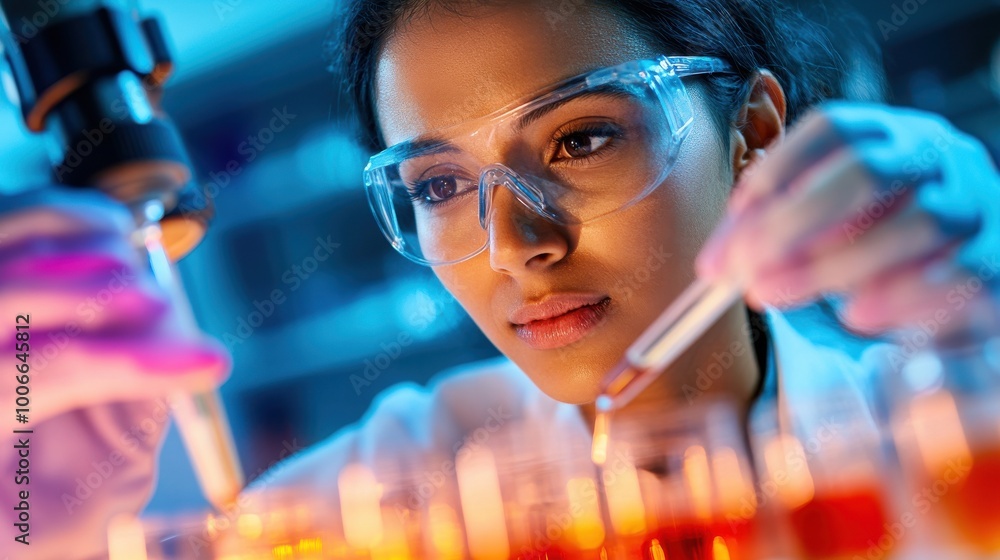 Poster closeup of a scientist in a laboratory setting