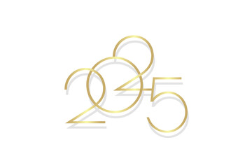 Elegant 2025 New Year Golden Typography