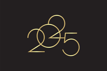 Elegant 2025 New Year Golden Typography
