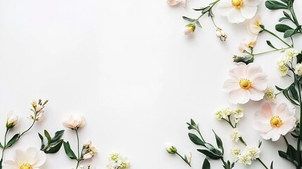 Fototapeta premium Elegant Floral Arrangement on White Background