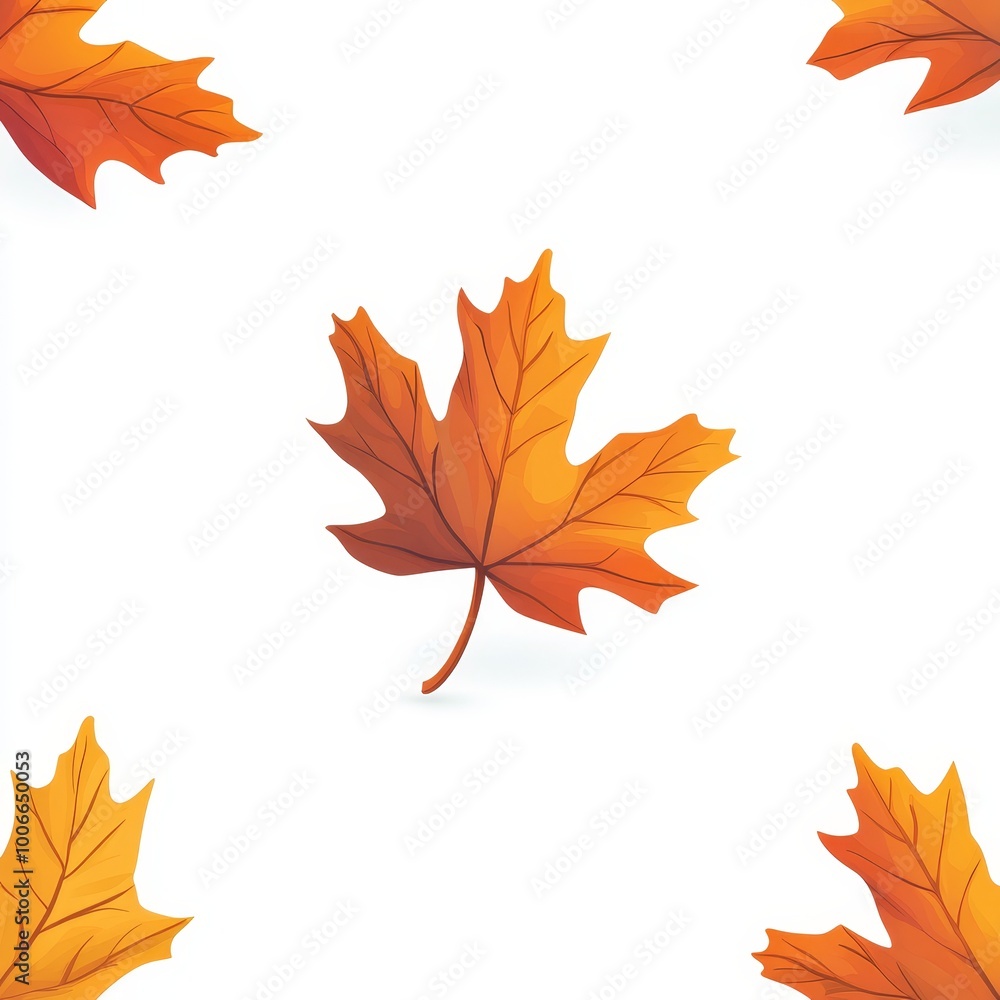 Aufkleber decorative pattern with a background of white and small multicolored leaves in autumn
