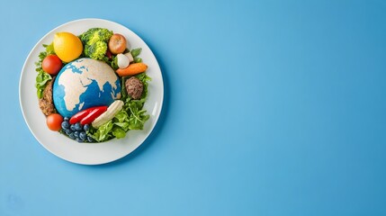 Colorful Culinary Globe Artful Representation of Diverse Cuisines and Food Cultures