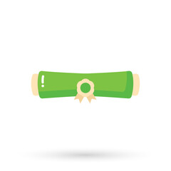 Certificate roll icon. Achievement, award, grant, diploma concepts for web, logo, mobile app, UI, UX.