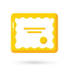 Certificate icon symbol. Achievement, award, grant, diploma concepts for web, logo, mobile app, UI, UX.