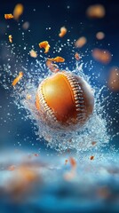 Fototapeta premium Foul ball flying towards camera, intense moment, motion blur