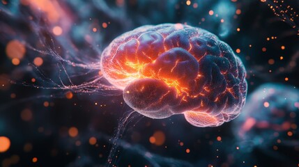Fototapeta premium Glowing Brain Abstract.