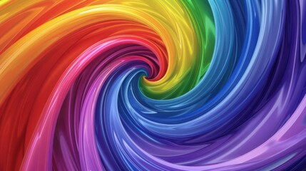 Obraz premium Abstract swirling rainbow vortex, blending vibrant colors into a dynamic spiral, rainbow, abstract, creative flow and energy
