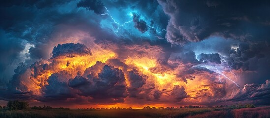 Obraz premium Stormy Sky with Lightning