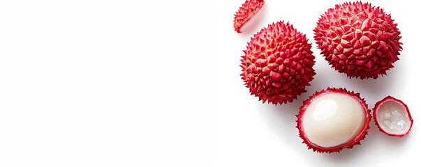 Simple Juicy Lychee fruit isolated on white background