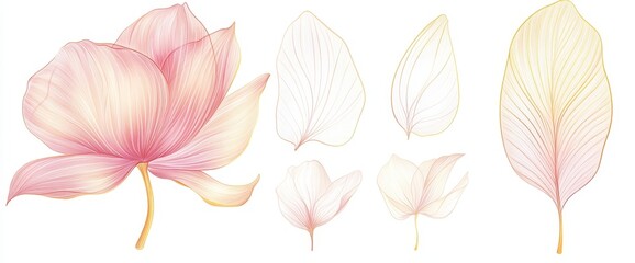 Decorative watercolor collection of autumn leaves, maple leaves, branches, leaves, eucalyptus leaves, and flowers. Hand drawn luxury fall foliage moderns for cards, prints, and graphics.