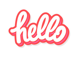 Hello. Vector handwritten lettering sticker. © Alex Gorka