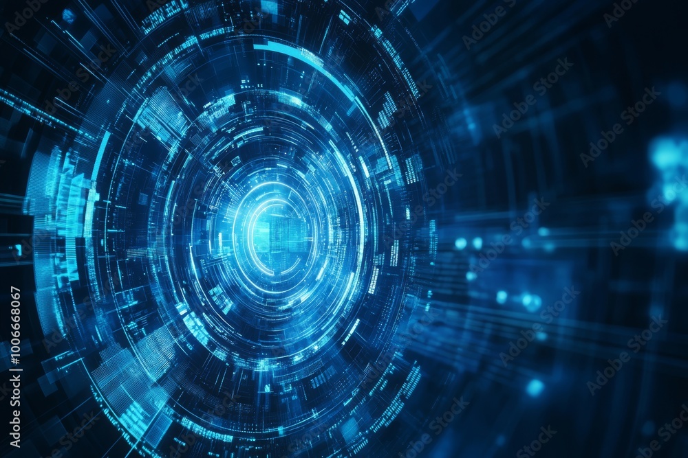 Aufkleber ui abstract technology future concept hologram elements of digital data chart, communication, genera