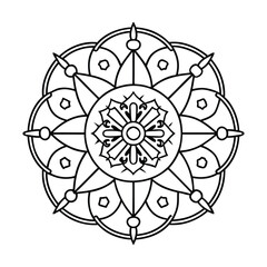 Mandala Incorporating Elements of a Stethoscope, Syringes, and Flowers Intertwined in a Circular Design. Vector art Illustraion 