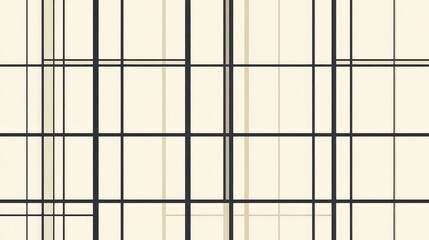 A minimalist tile design with thin black lines forming a grid of squares and rectangles on a pale cream background.