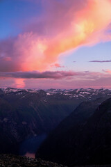 sunset over the mountains