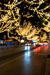Christmas lights out of focus
