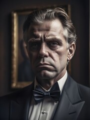 Obraz premium Portrait of serious rich man