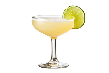 Daiquiri cocktail in an elegant glass on a transparent background