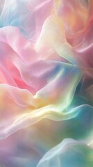 Obraz premium Ethereal sheer fabric with delicate rainbow colors and sparkling glitter effect ideal for luxury textile marketing, digital media, and product packaging