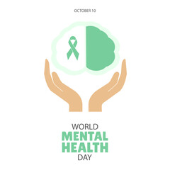 Vector Illustration of World Mental Health Day.
