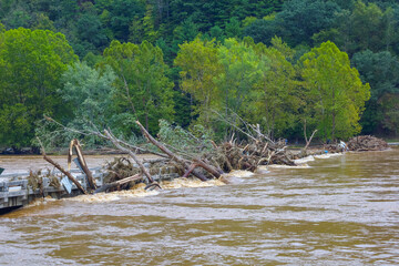 Low Water Bridge in Fries, VA destroyed by Hurricane Helene