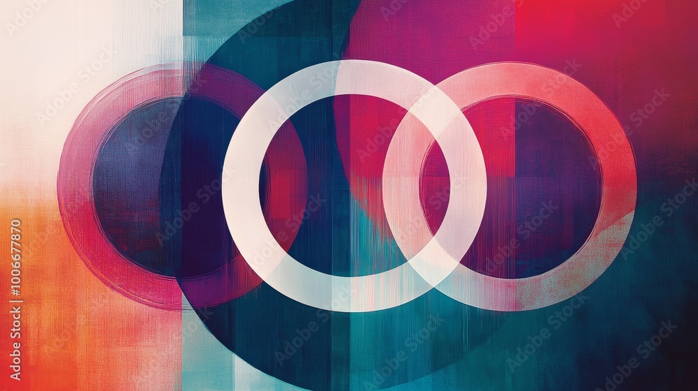 Poster this image features interconnected rings with vibrant colors blending into each other, symbolizing u